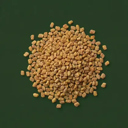 Fenugreek, Trigonella, photographed on the Bioraya green for the ingredient index