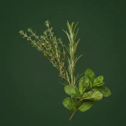 Mint, Mentha, photographed on the Bioraya green for the ingredient index