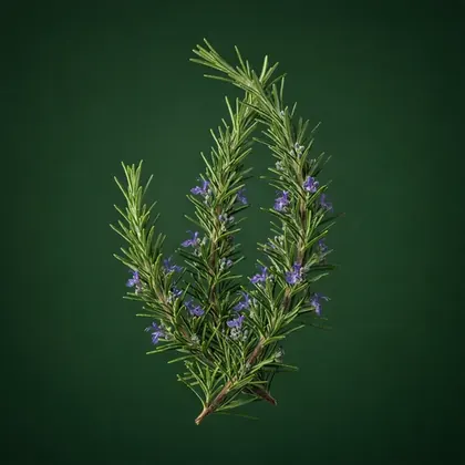Rosemary, Rosmarinus officinalis, photographed on the Bioraya green for the ingredient index