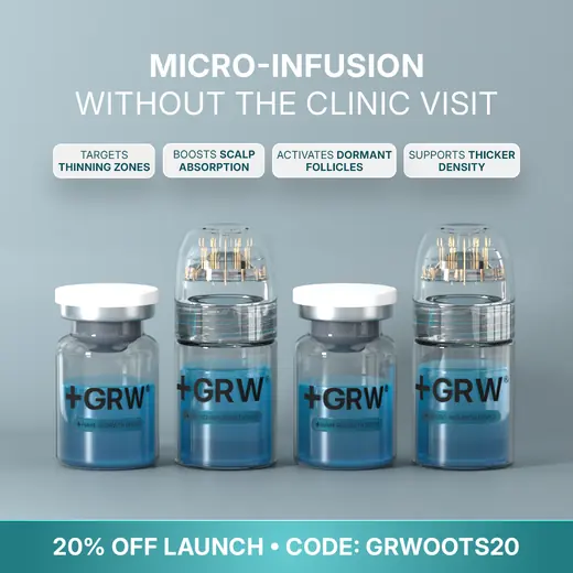 Publicité GRWOOTS « la micro-infusion sans la visite en clinique » par Mira Visions