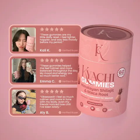 Module avis Kyachi avec des photos de clientes et des badges d'achat vérifié