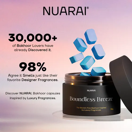 Publicité de preuve sociale Nuarai par Mira Visions, 30 000 foyers et 98 % d'accord, avec le pot Boundless Breeze