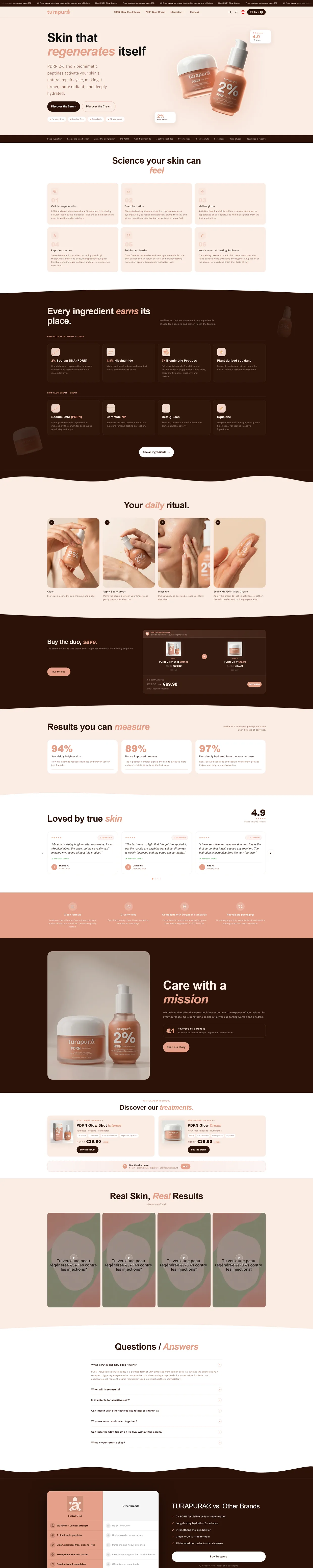 Turapura online store product page, built by Mira Visions