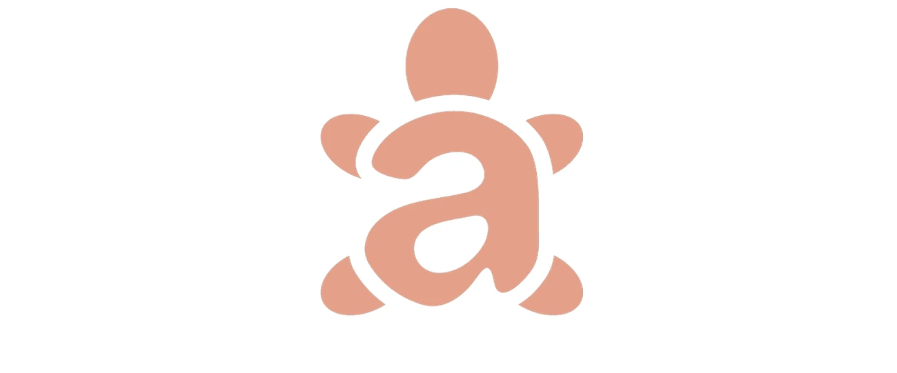 The final letter a of the Turapura wordmark, cropped, showing the turtle form